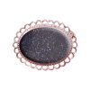 Rose Gold Blue Goldstone Oval Brooch