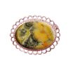 Rose Gold Bumblebee Jasper Oval Brooch