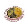 Rose Gold Bumblebee Jasper Oval Brooch