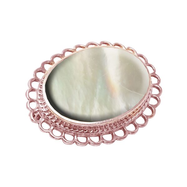 Rose Gold Mother of Pearl Oval Brooch