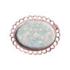 Rose Gold Opalite Sun Ice Oval Brooch