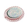 Rose Gold Opalite Sun Ice Oval Brooch