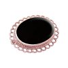 Rose Gold Whitby Jet Oval Brooch