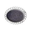 Silver Blue Goldstone Oval Brooch