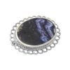 Silver Oval Blue John Stone Traditional Brooch