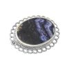 Silver Blue John Oval Brooch