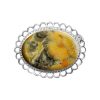Silver Bumblebee Jasper Oval Brooch