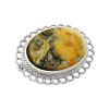 Silver Bumblebee Jasper Oval Brooch