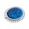 Silver Opalite Cobalt Blue Oval Brooch