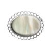 Silver Mother of Pearl Oval Brooch