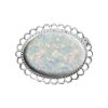 Silver Opalite Sun Ice Oval Brooch