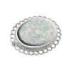 Silver Opalite Sun Ice Oval Brooch
