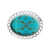 Silver Turquoise Oval Brooch
