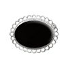 Silver Whitby Jet Oval Brooch
