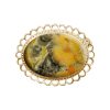 Yellow Gold Bumblebee Jasper Oval Brooch