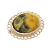 Yellow Gold Bumblebee Jasper Oval Brooch