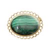 Yellow Gold Malachite Oval Brooch
