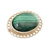 Yellow Gold Malachite Oval Brooch