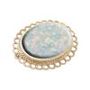Yellow Gold Opalite Sun Ice Oval Brooch