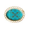 Yellow Gold Turquoise Oval Brooch