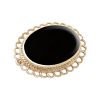 Yellow Gold Whitby Jet Oval Brooch