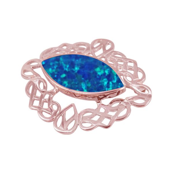 Rose Gold Opalite Cobalt Blue Celtic Brooch