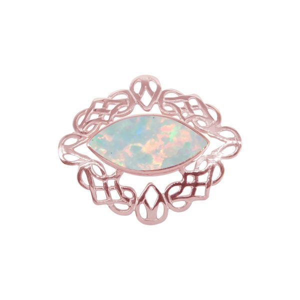 Rose Gold Opalite Sun Ice Celtic Brooch