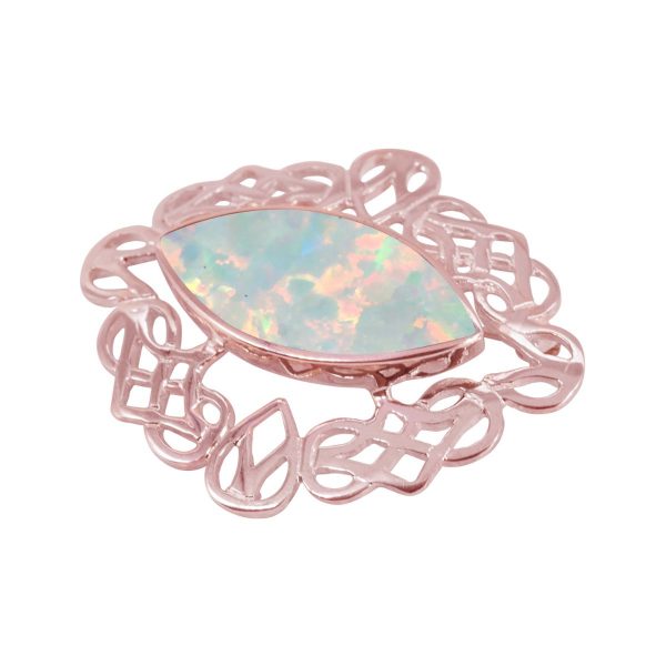 Rose Gold Opalite Sun Ice Celtic Brooch