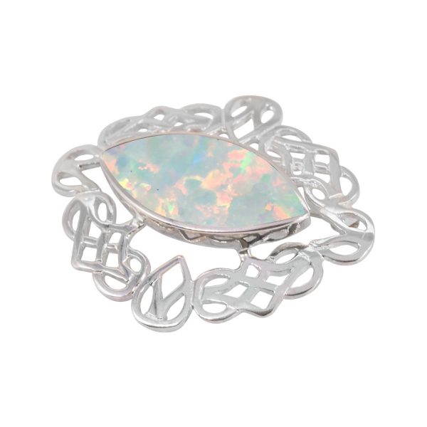 Silver Opalite Sun Ice Celtic Brooch