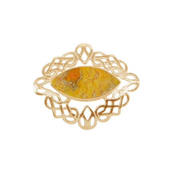 Yellow Gold Bumblebee Jasper Celtic Brooch