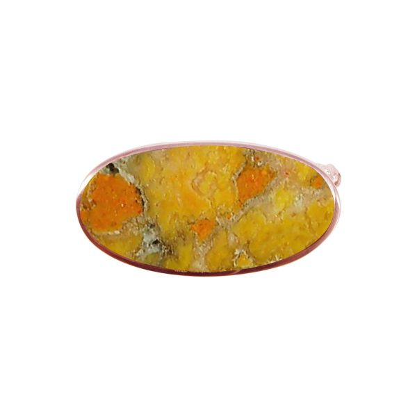 Rose Gold Bumblebee Jasper Oval Brooch