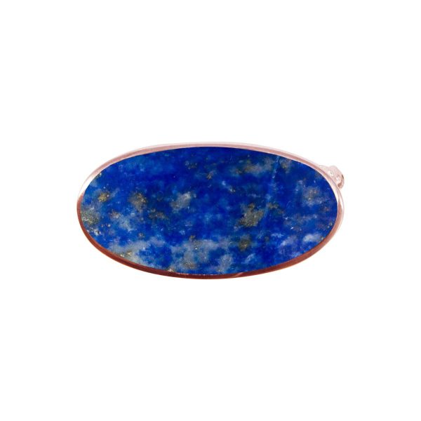 Rose Gold Lapis Oval Brooch