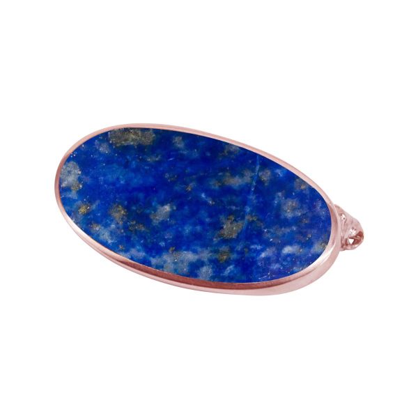 Rose Gold Lapis Oval Brooch