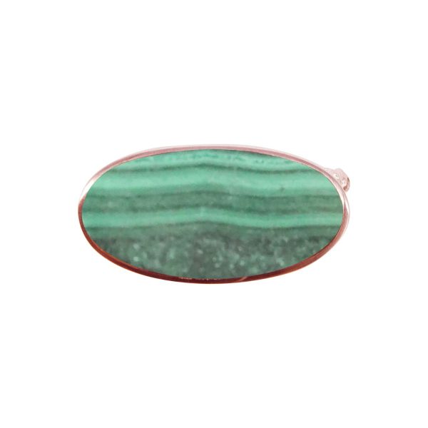 Rose Gold Malachite Oval Brooch