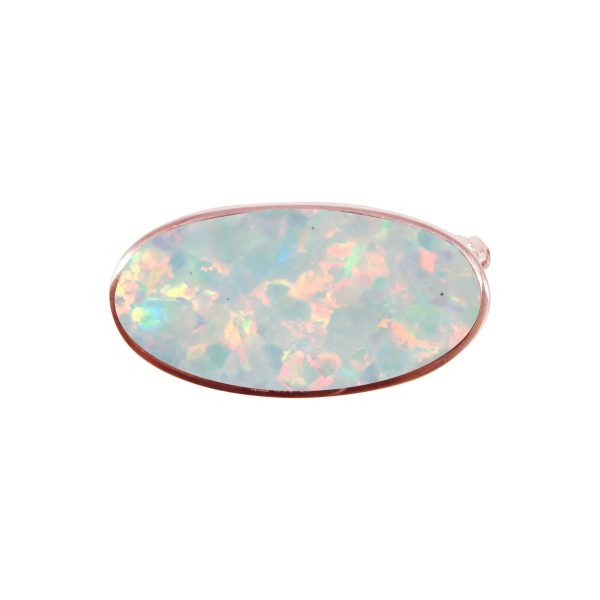 Rose Gold Opalite Sun Ice Oval Brooch