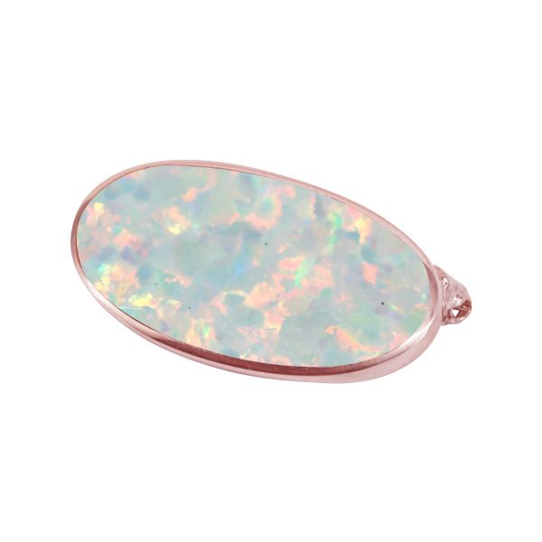 Rose Gold Opalite Sun Ice Oval Brooch