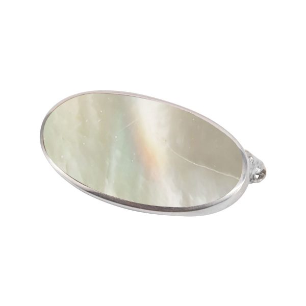 Silver Mother of Pearl Oval Brooch