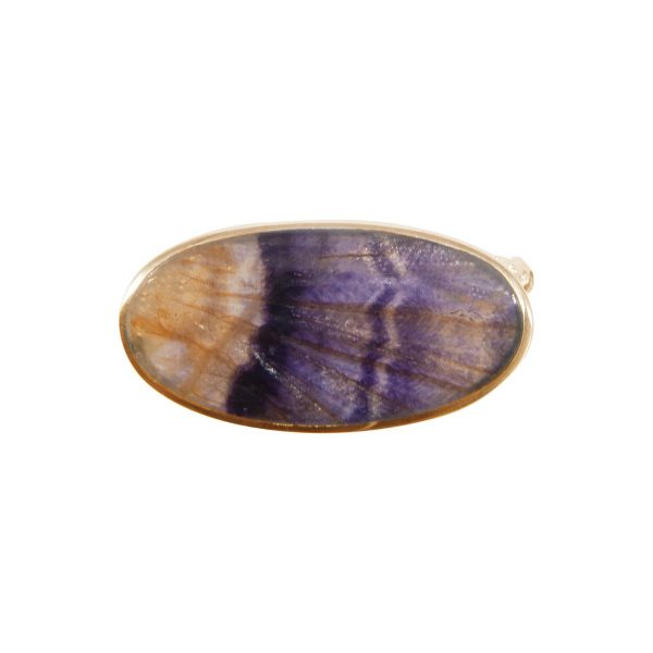 Yellow Gold Blue John Oval Brooch