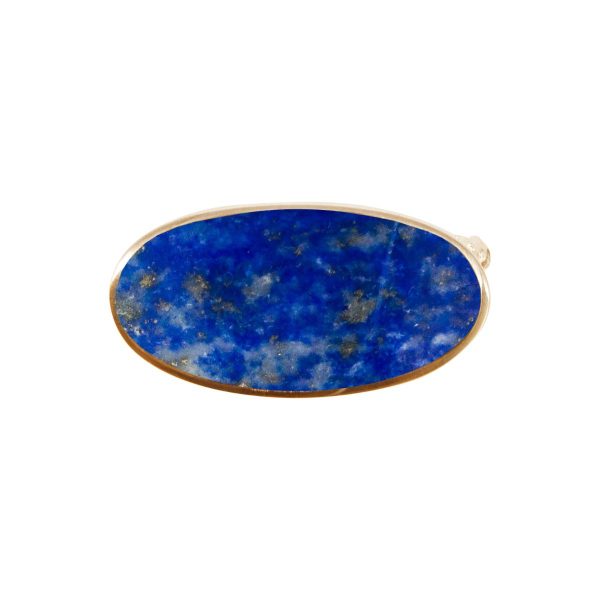 Yellow Gold Lapis Oval Brooch