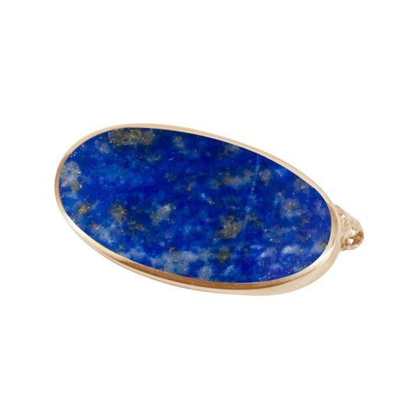 Yellow Gold Lapis Oval Brooch