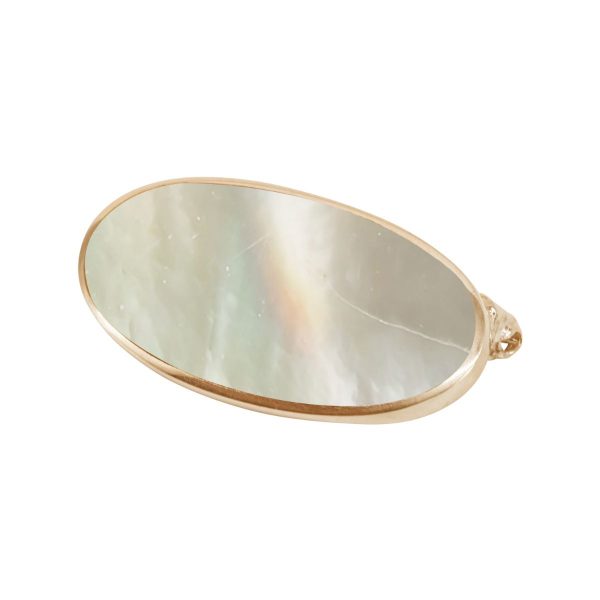 Yellow Gold Mother of Pearl Oval Brooch