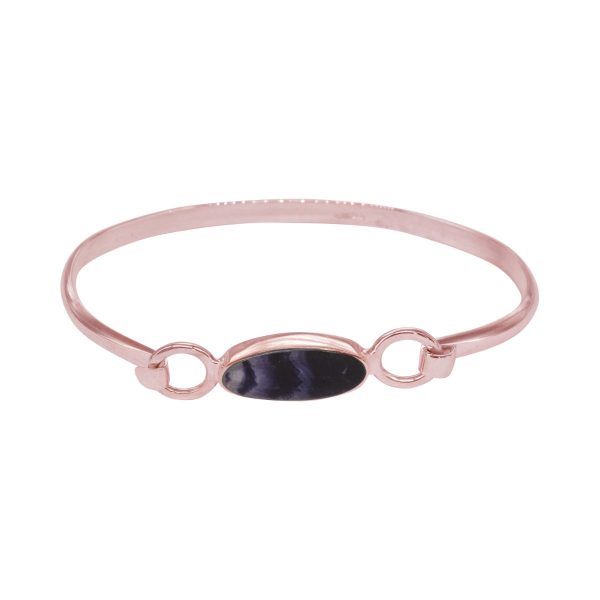 Rose Gold Blue John Oval Bangle