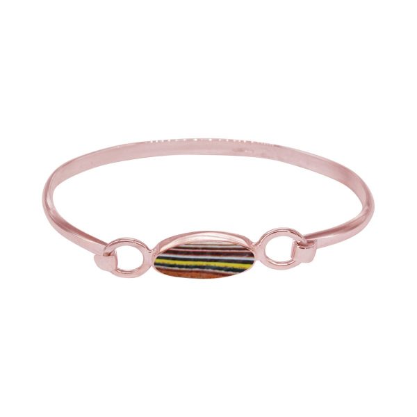 Rose Gold Fordite Oval Bangle