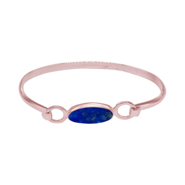 Rose Gold Lapis Oval Bangle