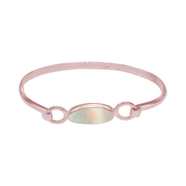 Rose Gold Mother of Pearl Oval Bangle