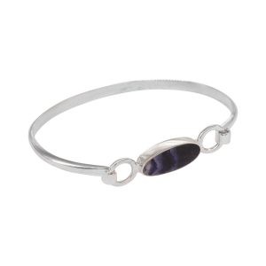 Silver Oval Blue John Bangle