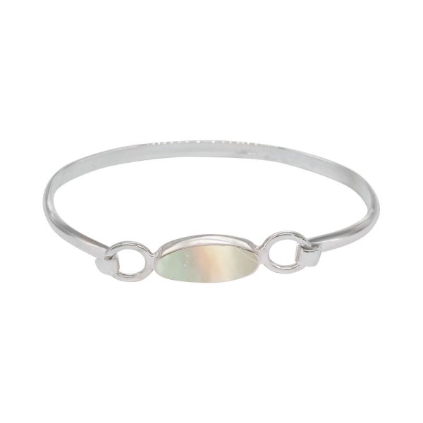 Silver Mother of Pearl Oval Bangle