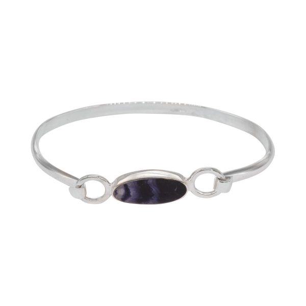 White Gold Blue John Bangle