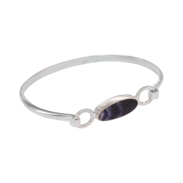 White Gold Blue John Bangle