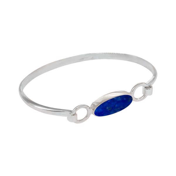 White Gold Lapis Bangle